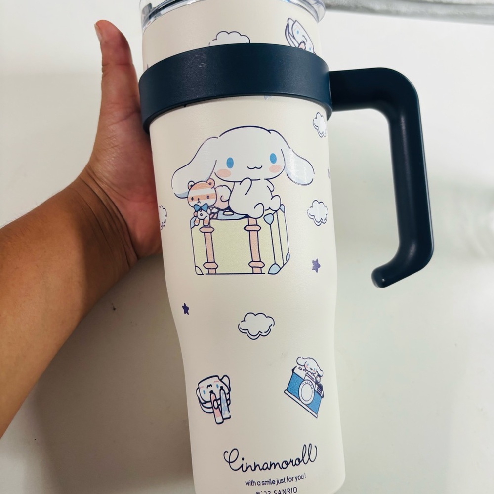 White Travel Mug with Handle